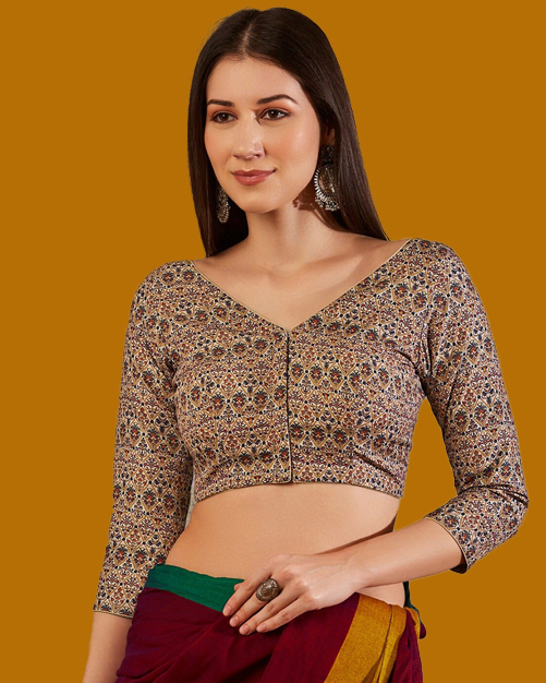 Cotton V Neck Blouse Design