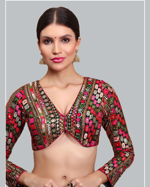 Sequin V Neck Blouse Design