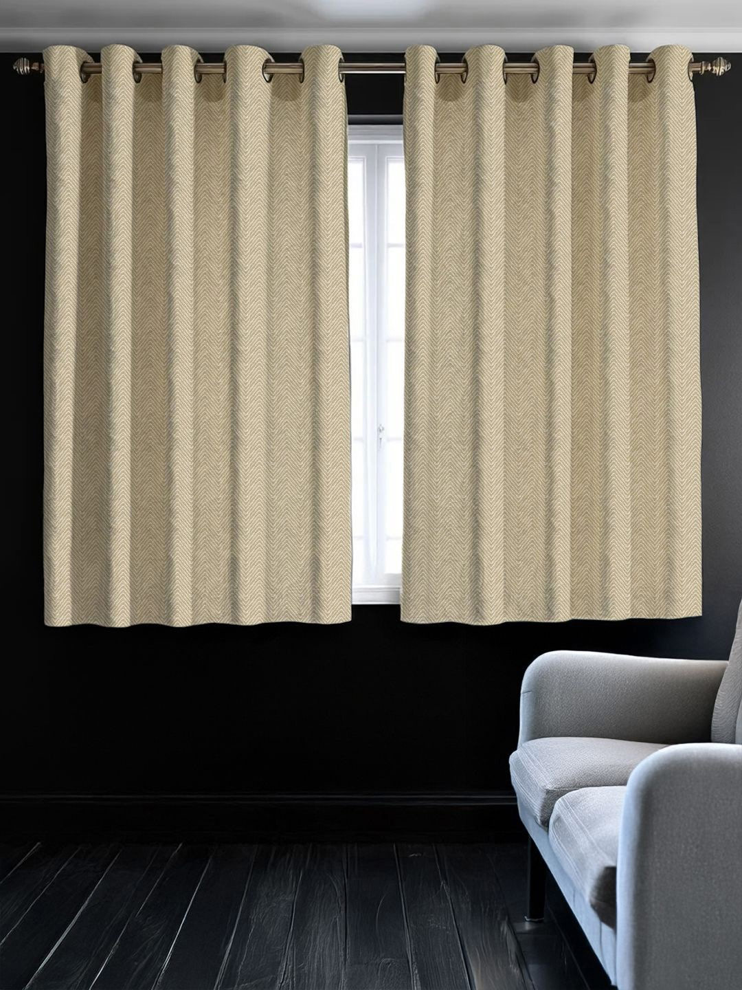 Beige Short Curtain Design