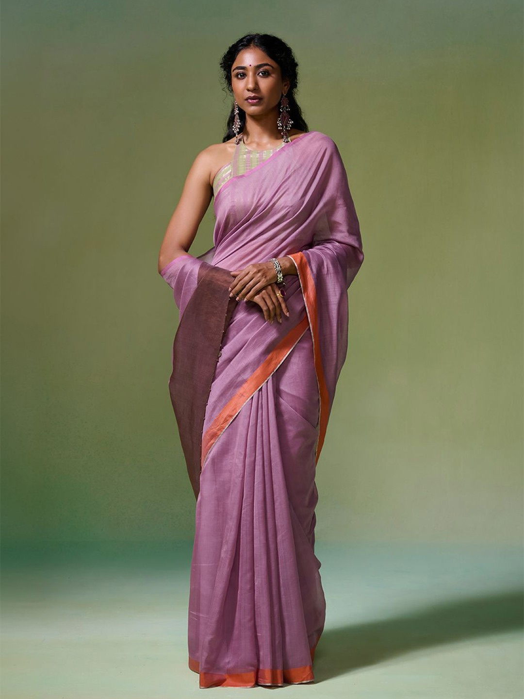 Chanderi Silk Saree With Heavy Blouse