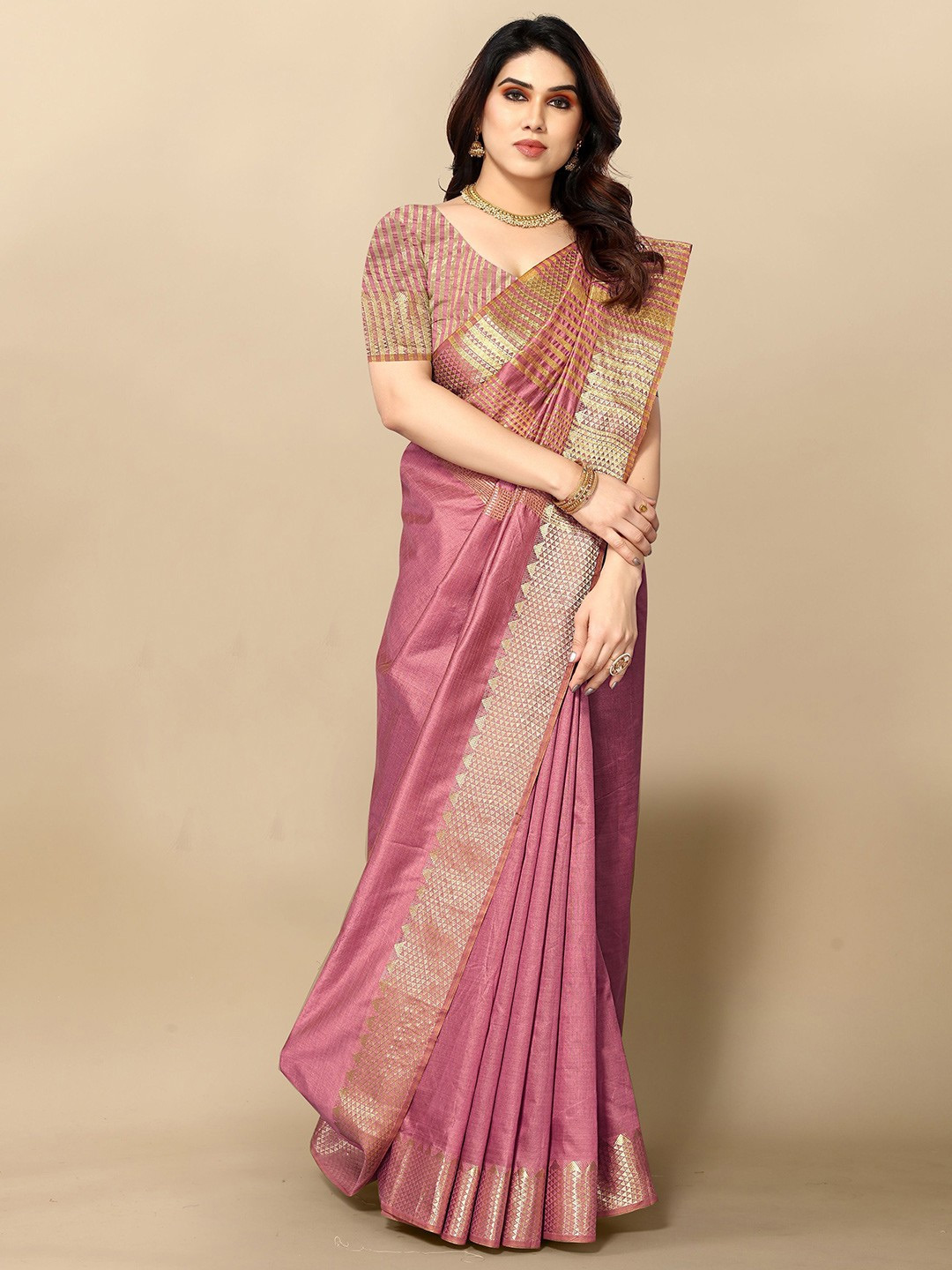 Kanjivaram Silk Saree With Heavy Blouse