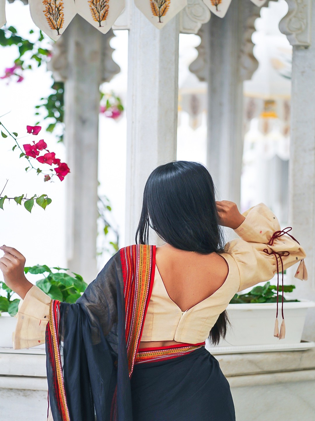 V Back Neck Blouse Design