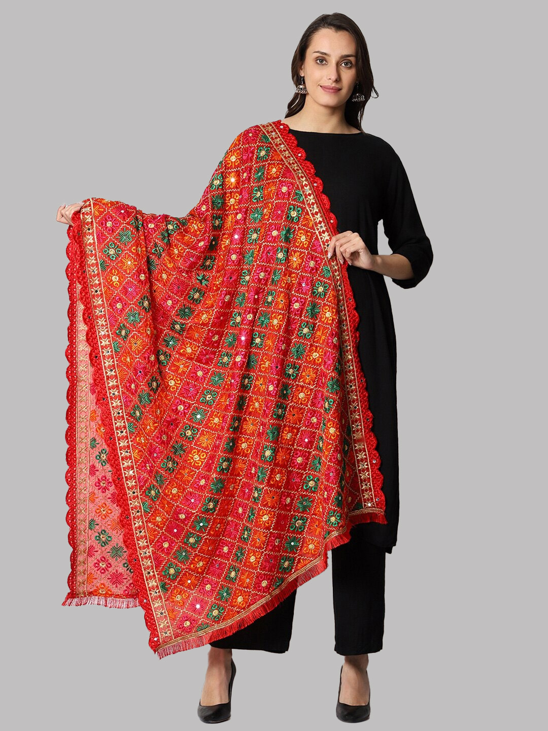 Chiffon Phulkari Dupatta Design