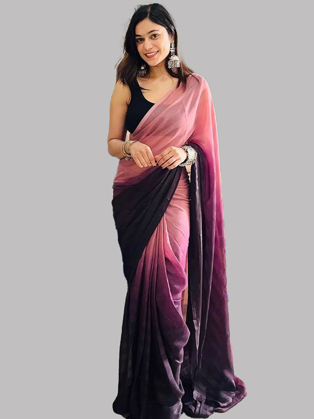Jamdani Chiffon Saree With Heavy Blouse