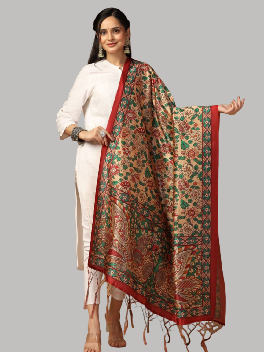 Tassel Kalamkari Dupatta Design