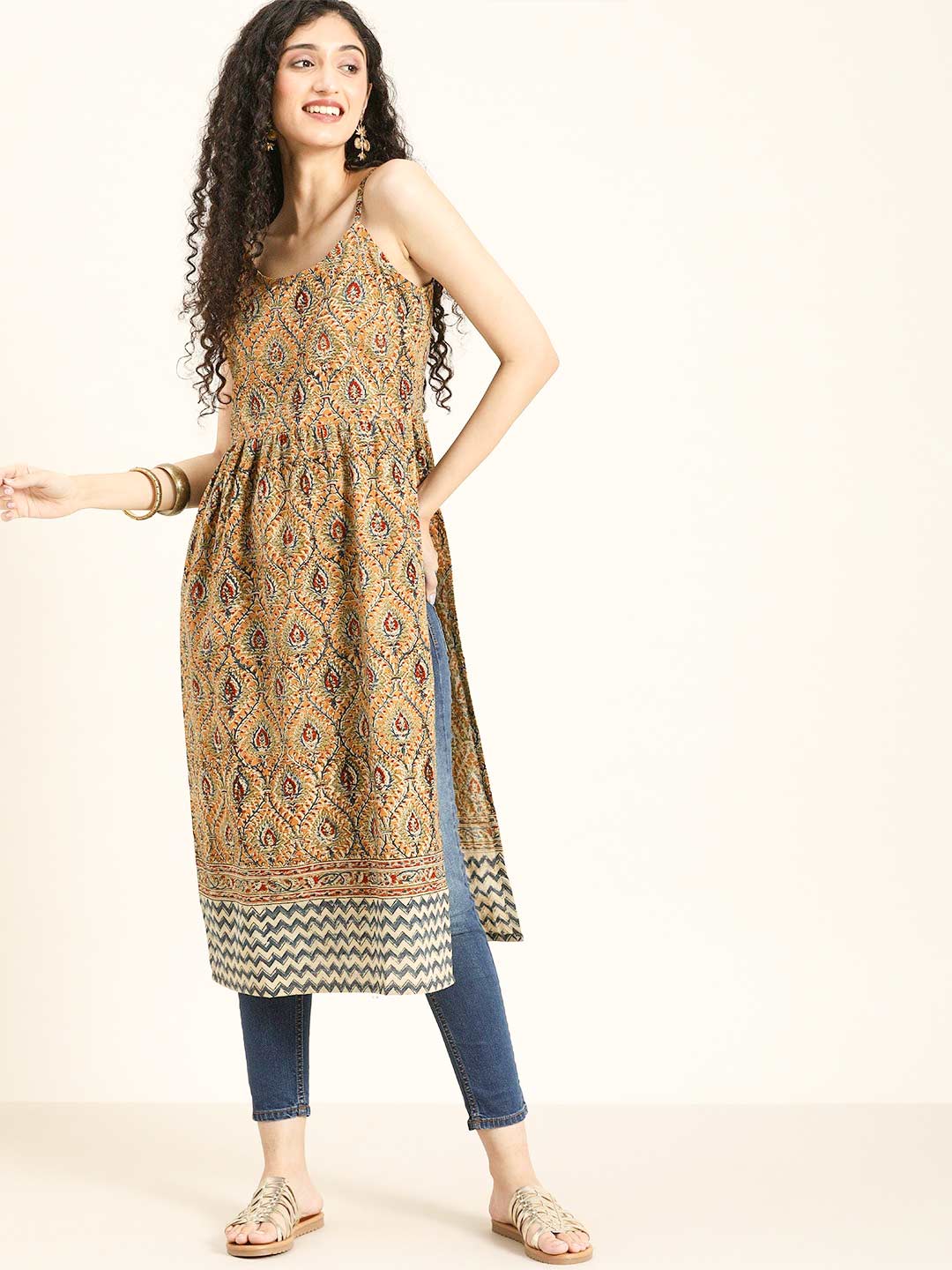 Mandarin Collar Kalamkari Suit Design