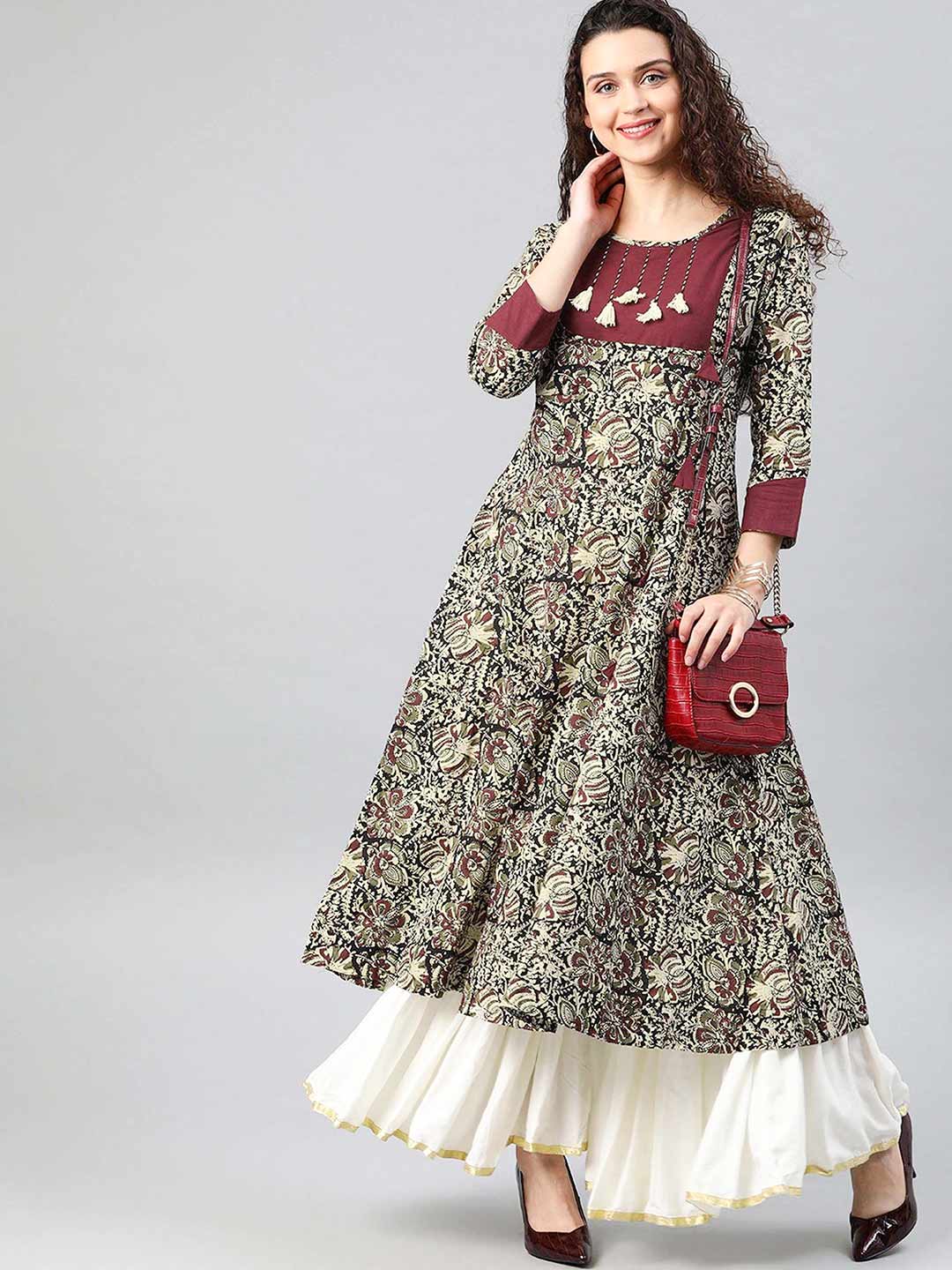 V Neck Kalamkari Suit Design