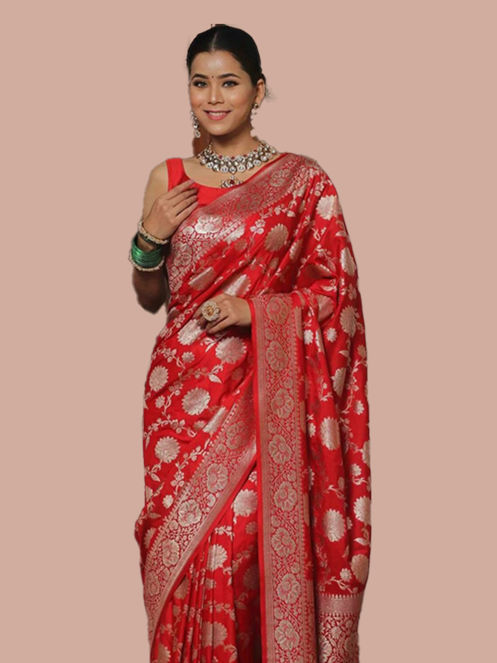 Pure Silk Saree To Pair With U Neck Blouse