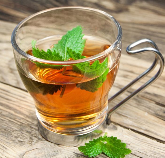 Elderberry lemon balm tea inside