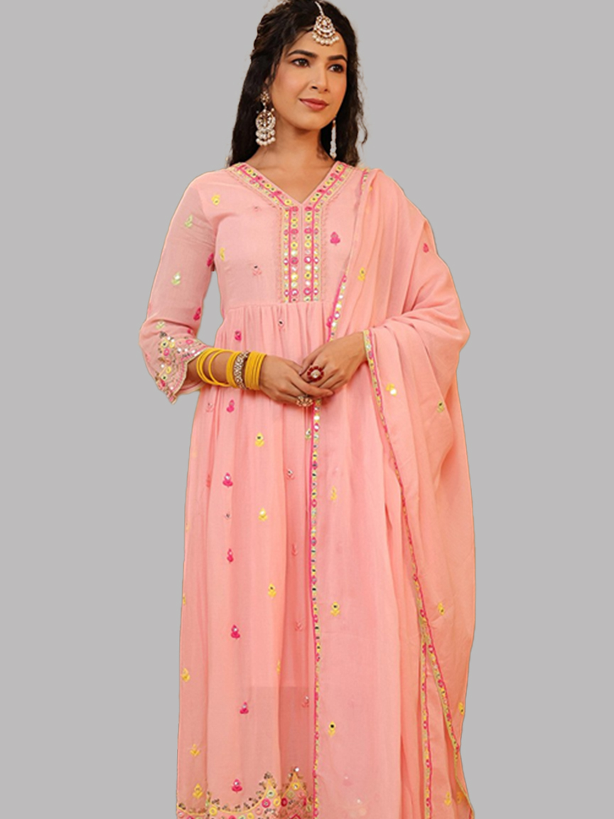 Mirrorwork Mulmul Cotton Suit Design