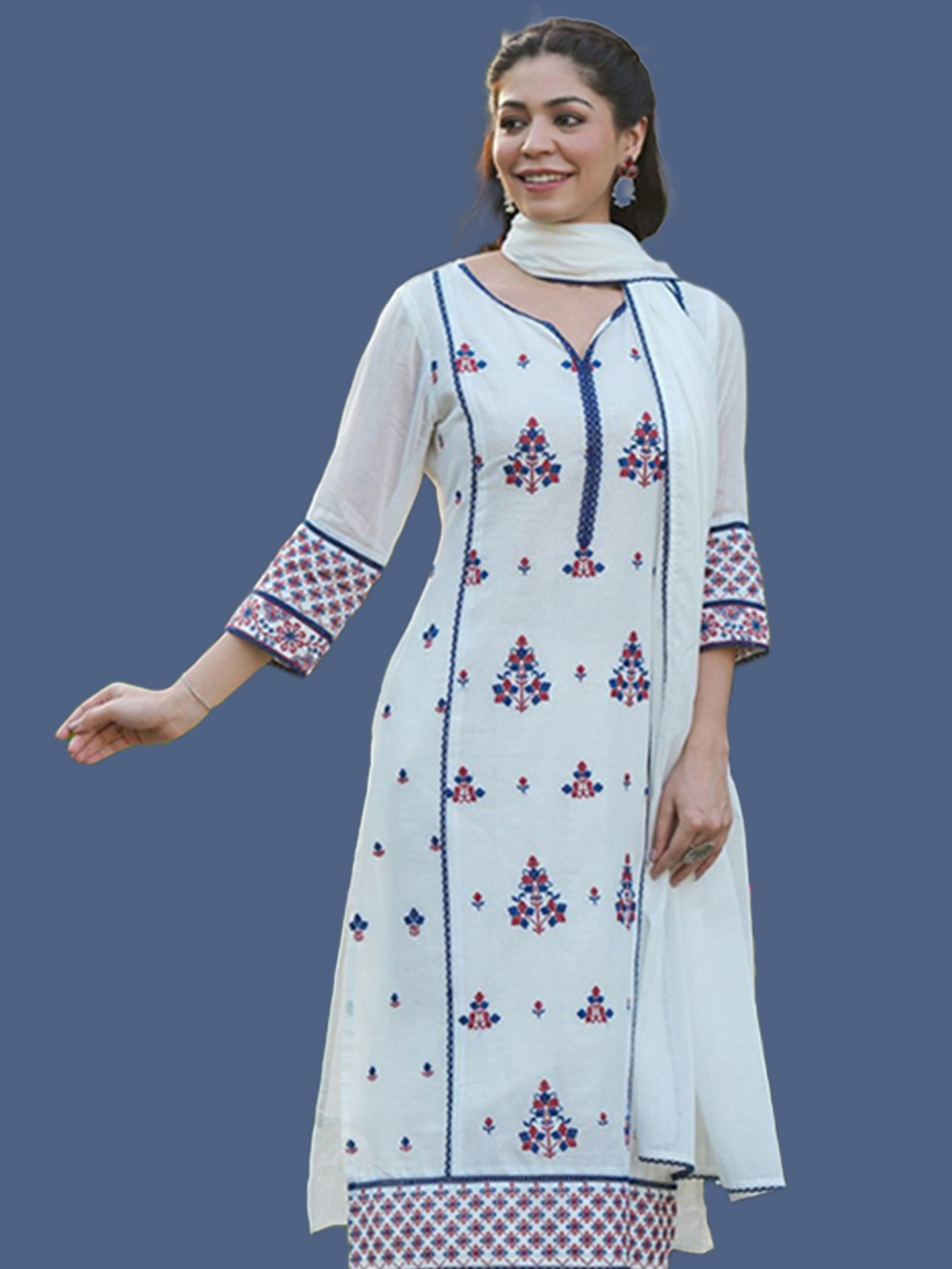 Plain Mulmul Cotton Suit Design