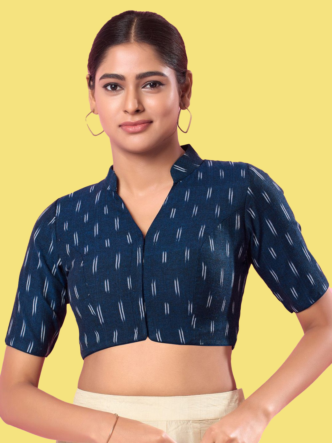 V Collar Neck Blouse Design