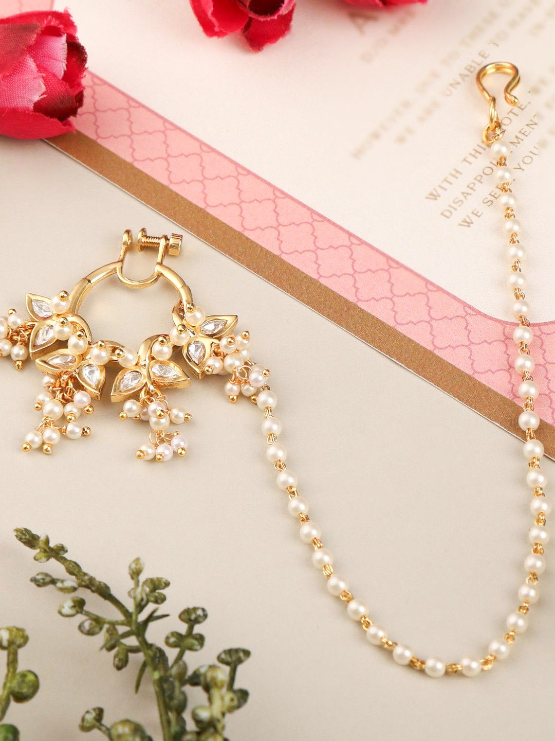 Pearl Kundan Nath Design