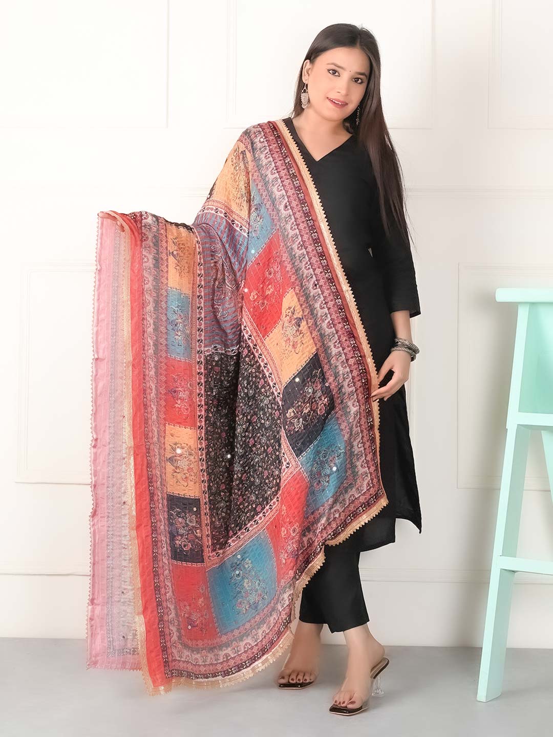 Printed Gota Patti Dupatta Design
