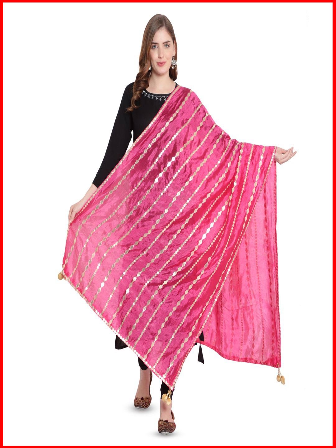 Silk Gota Patti Dupatta Design