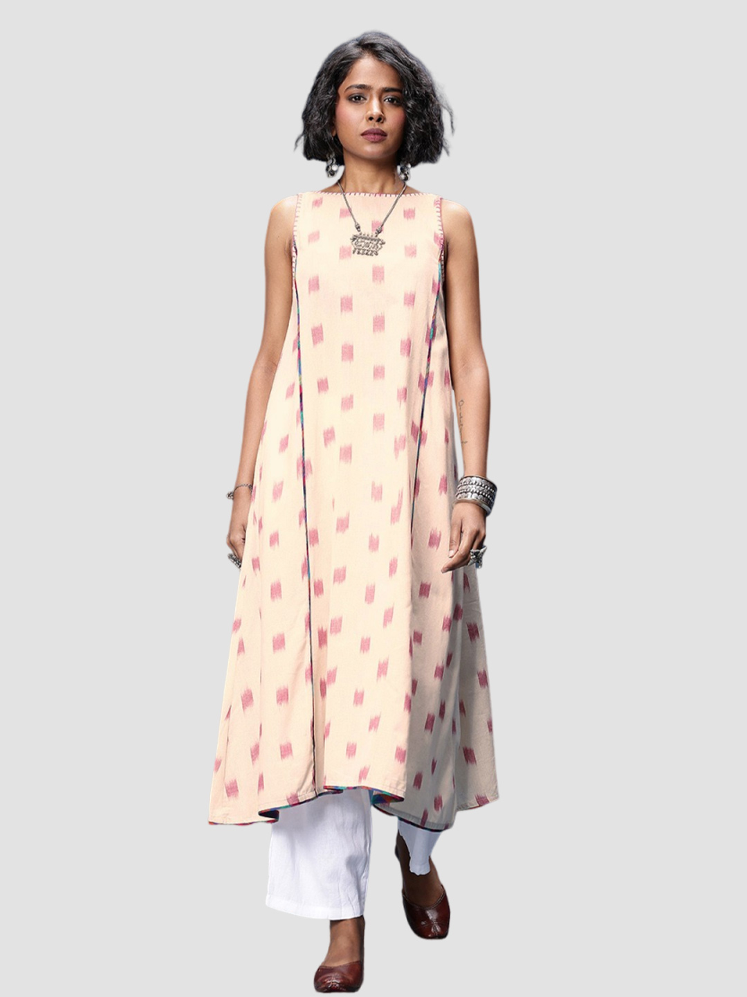 A Line Ikat Cotton Suit Design