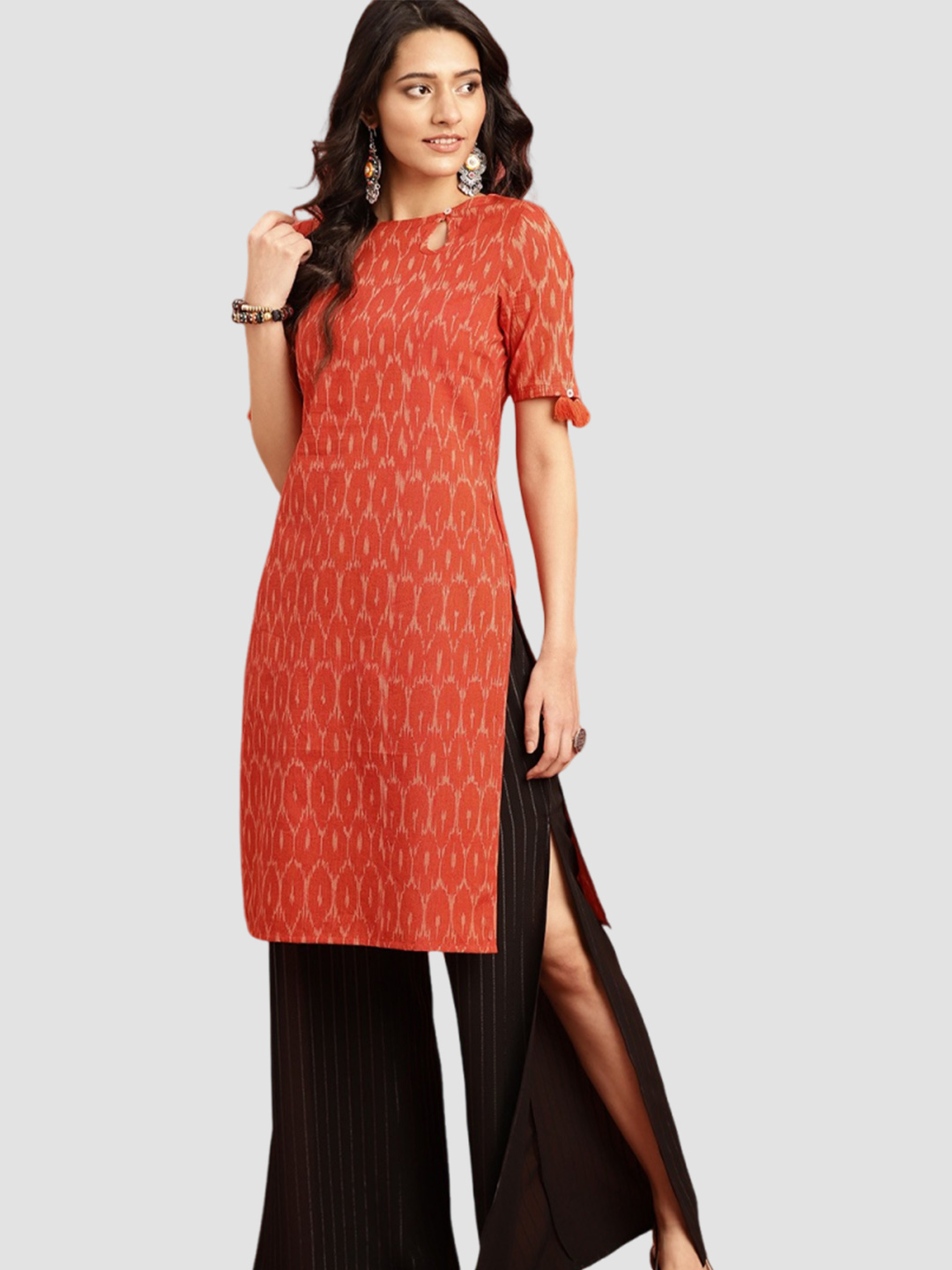 Tassel Ikat Cotton Suit Design