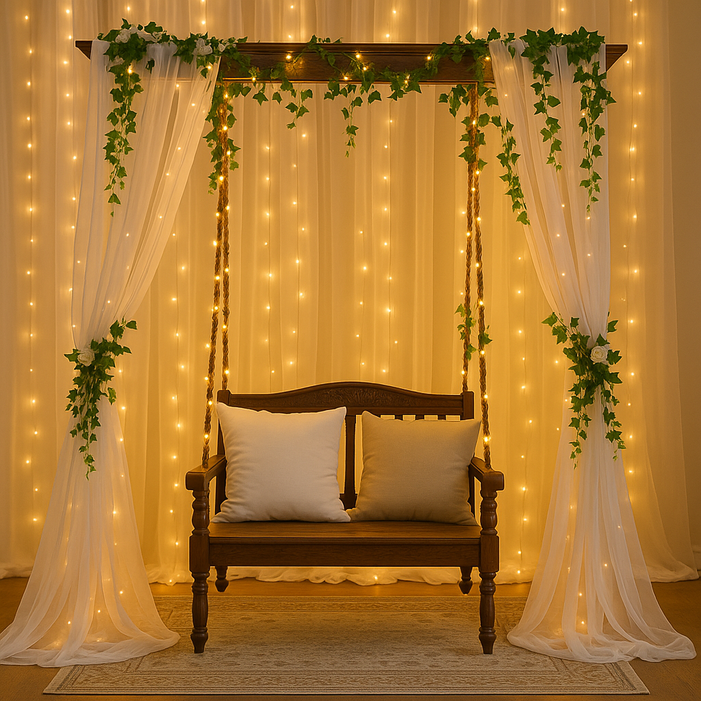 Fairy Lights & Sheer Drapes