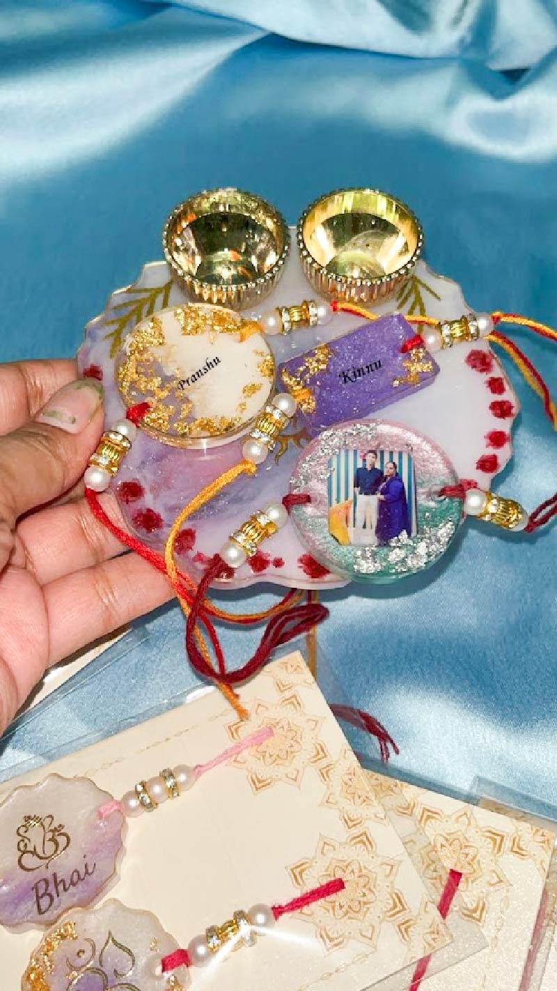 Thali Resin Rakhi Design For Raksha Bandhan 2025