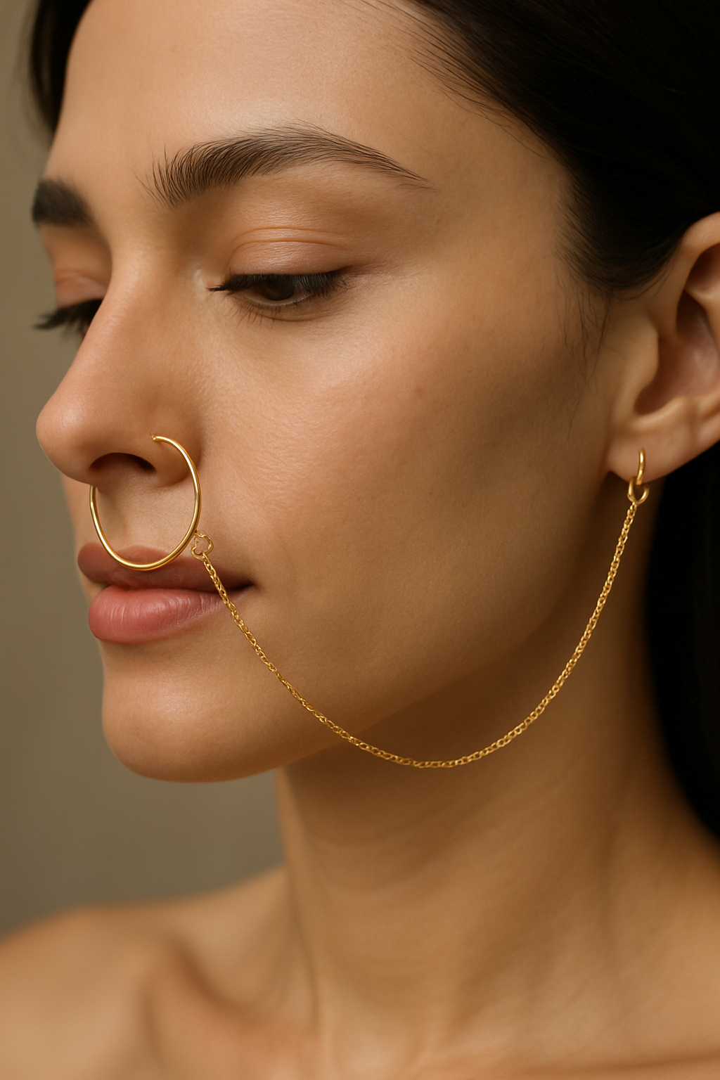 Minimalist Gold Hoop Nath