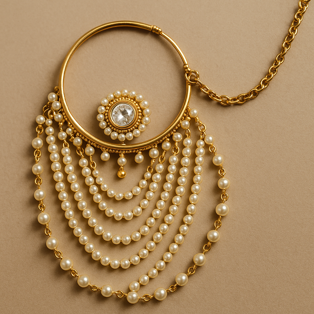 Pearl-Draped Bridal Nath