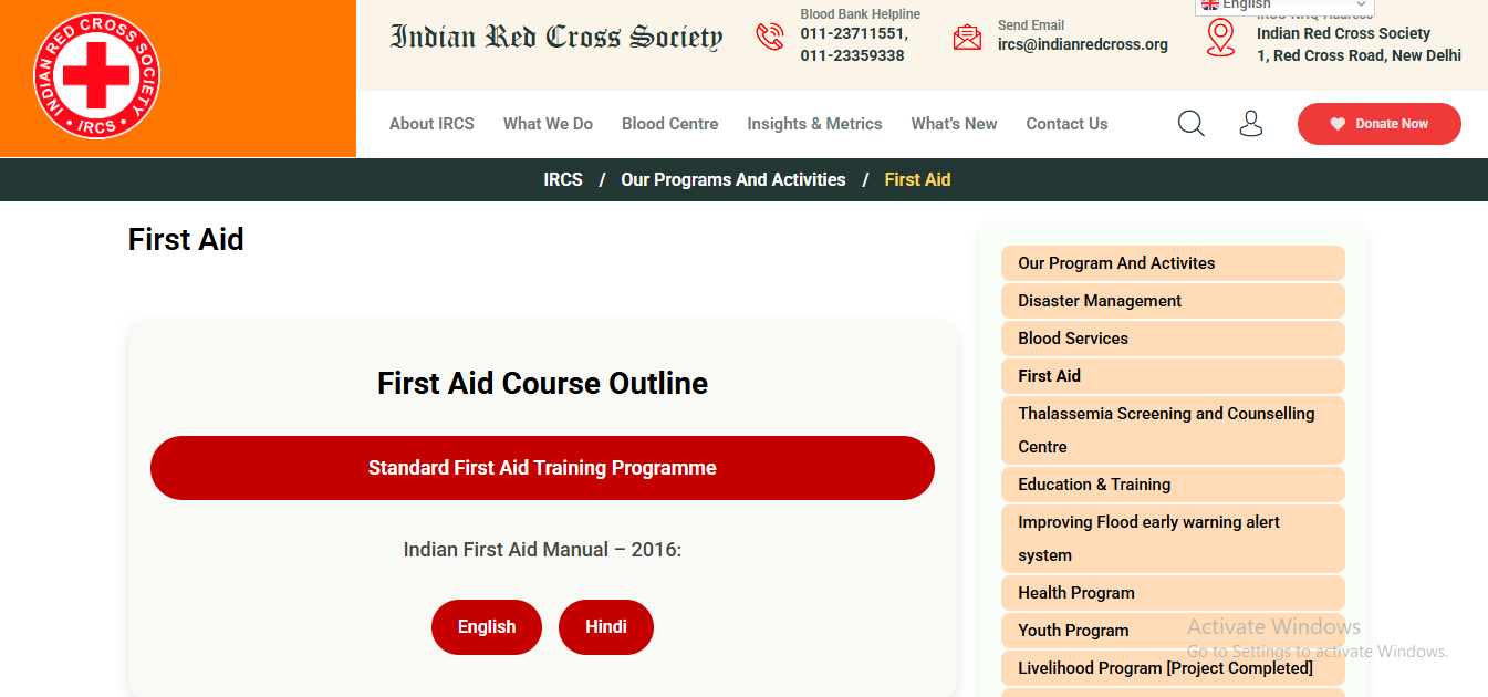 FirstAid- Indian Red Cross
