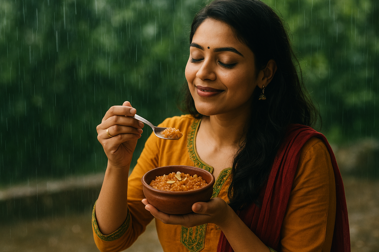 Gur ka Halwa in monsoon