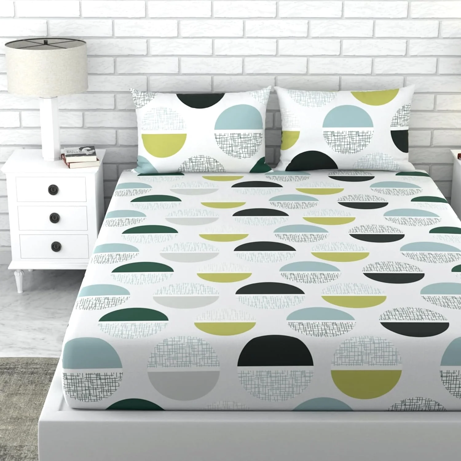 Muted Geometric Patterns Bedsheet Design