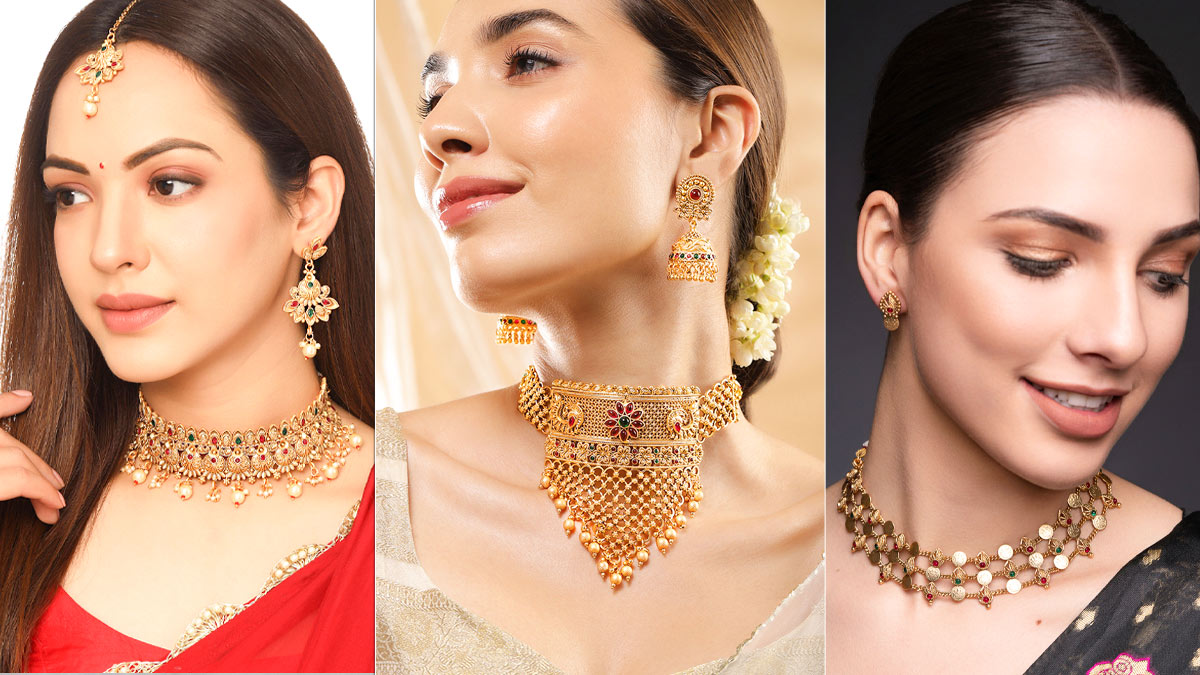 5 Beautiful Gold Choker Set Designs Perfect For Brides