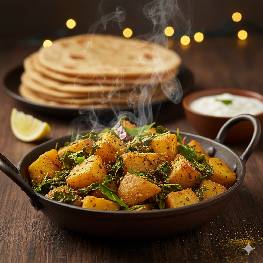 classic aloo methi