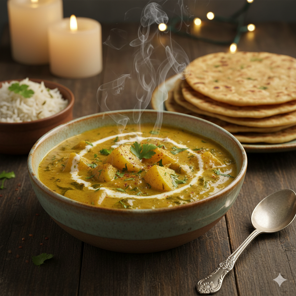 creamy aloo methi curry