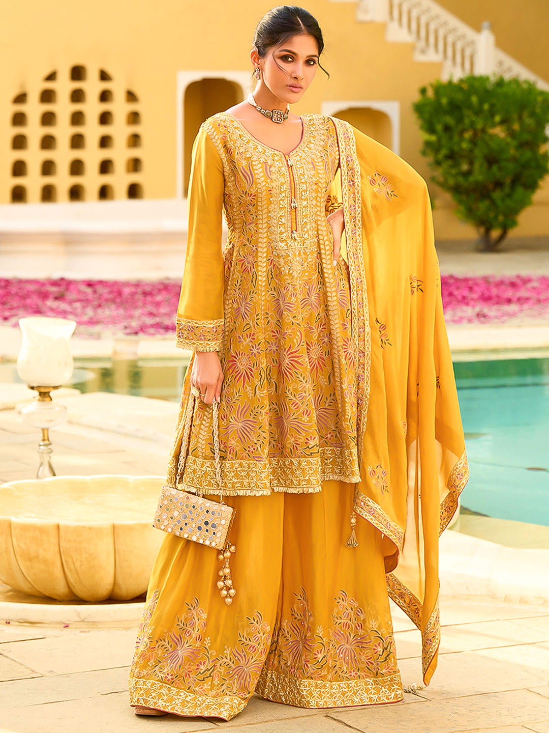 Yellow Sharara Set