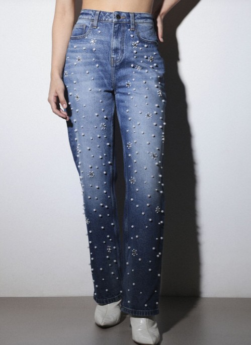 Pearl Embellished Jeans