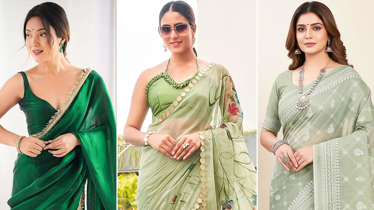 5 Beautiful Green Chiffon Sarees To Flaunt This Sawan