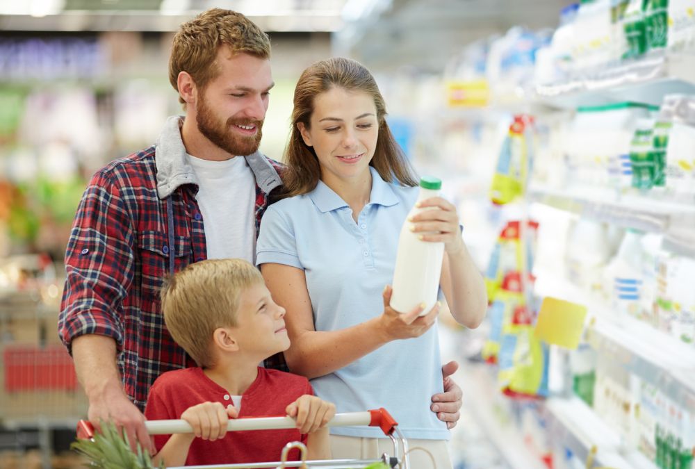 milk at grocery store