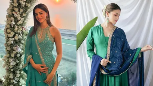 Celebrity inspired green suits for Hariyali Teej 2026