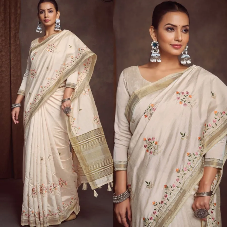 floral linen blend