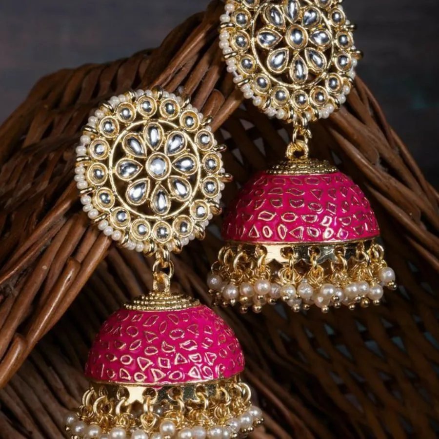 pink jhumkaas