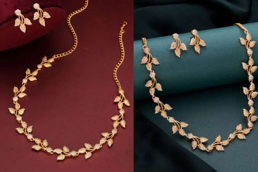 leaf motif necklace
