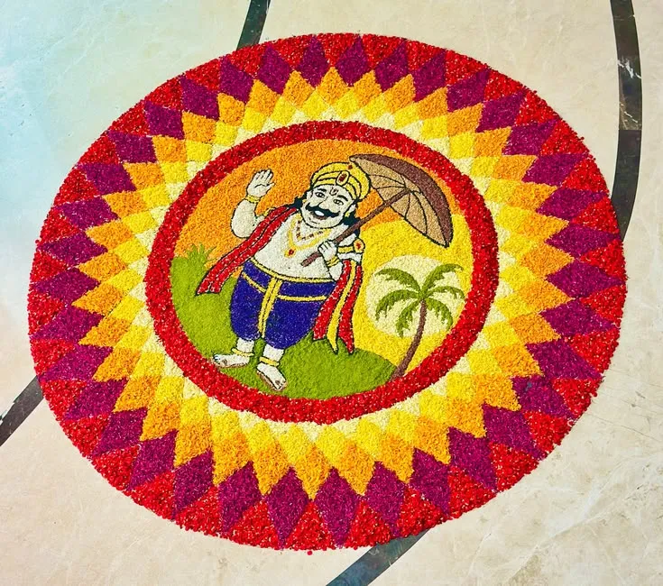 King mahabali Onam Pookalam