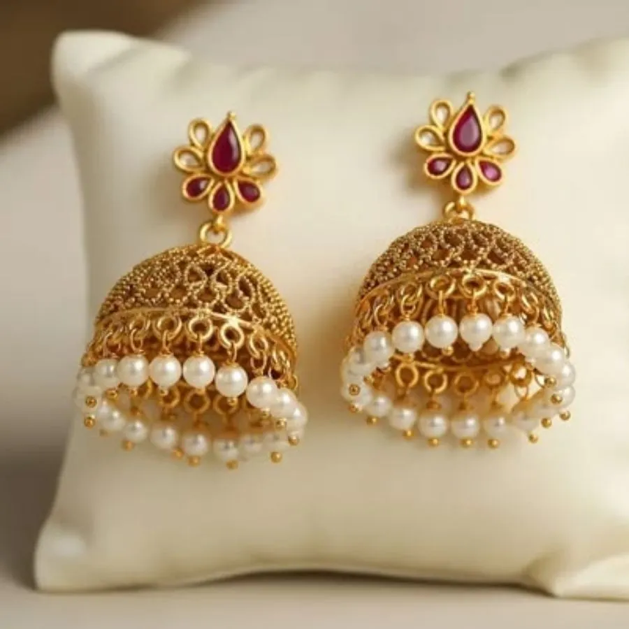red ruby earrings