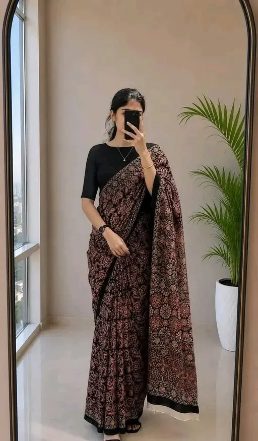 handblock print saree