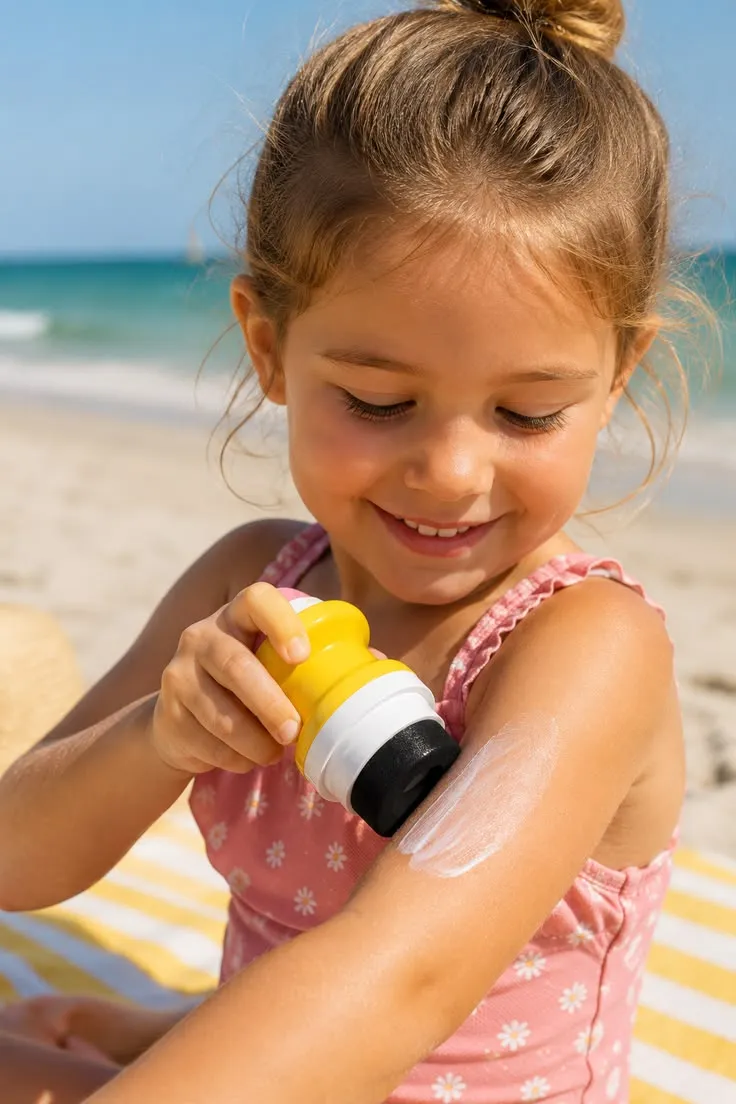 applying sunscreen