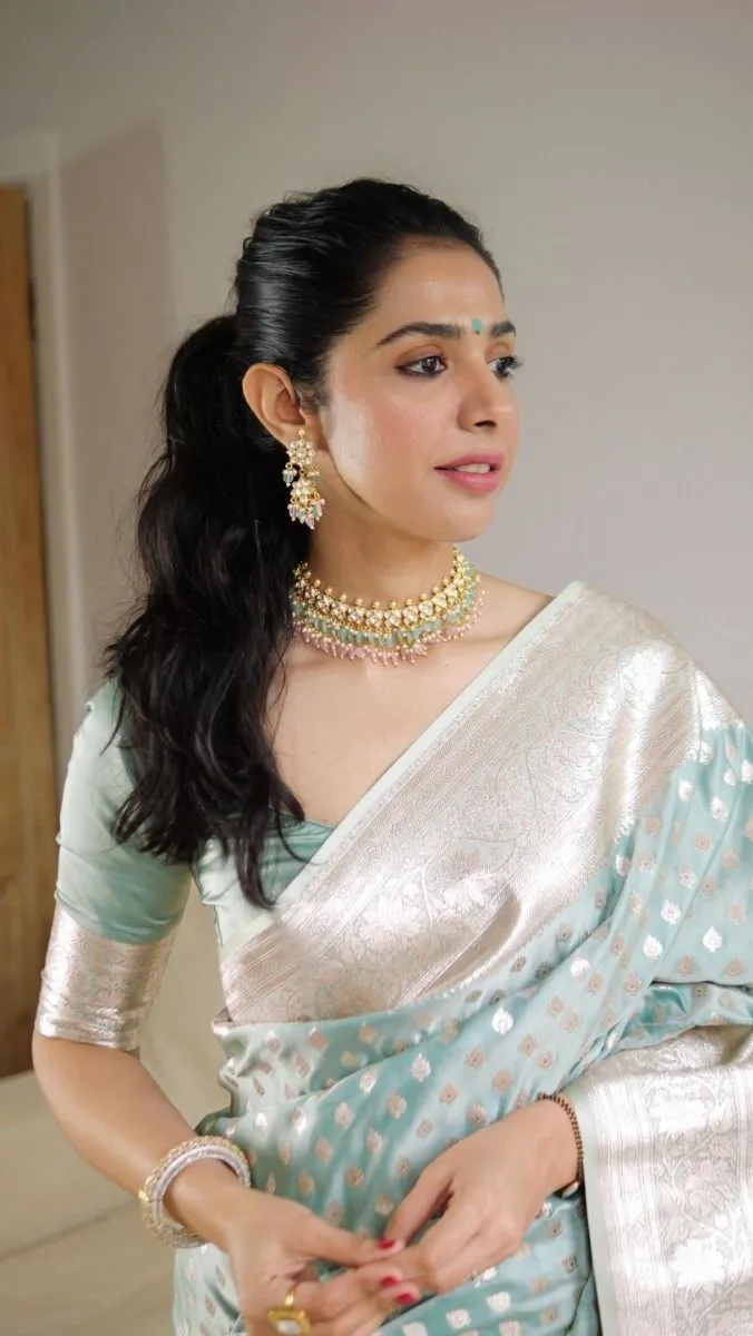 pastel tissue silk saree