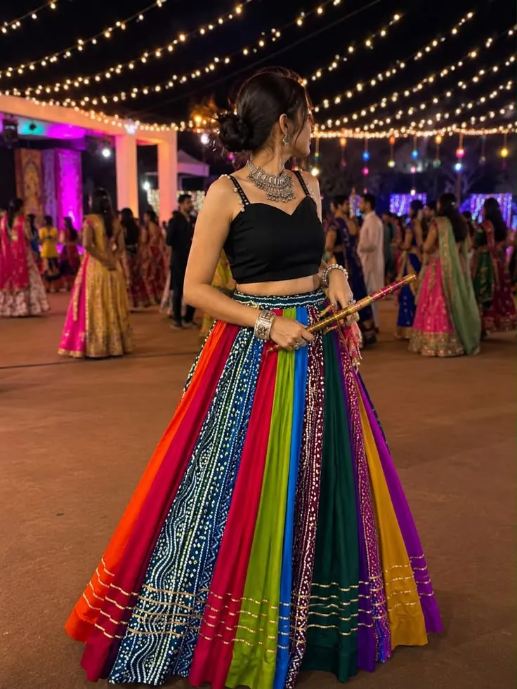Garba Skirt With Crop Top For A Modern Look