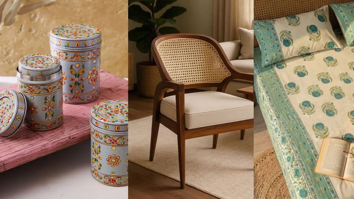 Steel Dabbas, Cane Chairs & Handlooms
