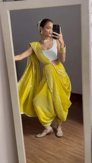 dhoti saree fusion