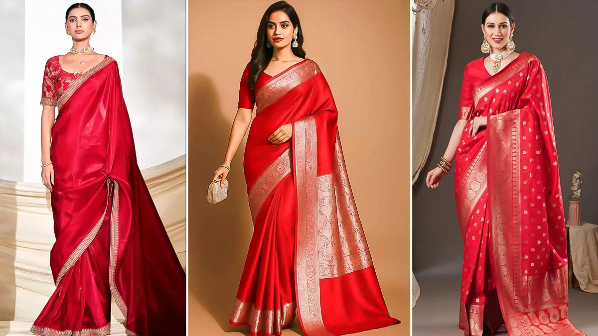 Karwa Chauth 2026: 5 Timeless Red and Gold Saree Designs To Elevate Your Ethnic Look