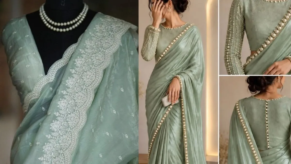 Mint Green Chanderi saree