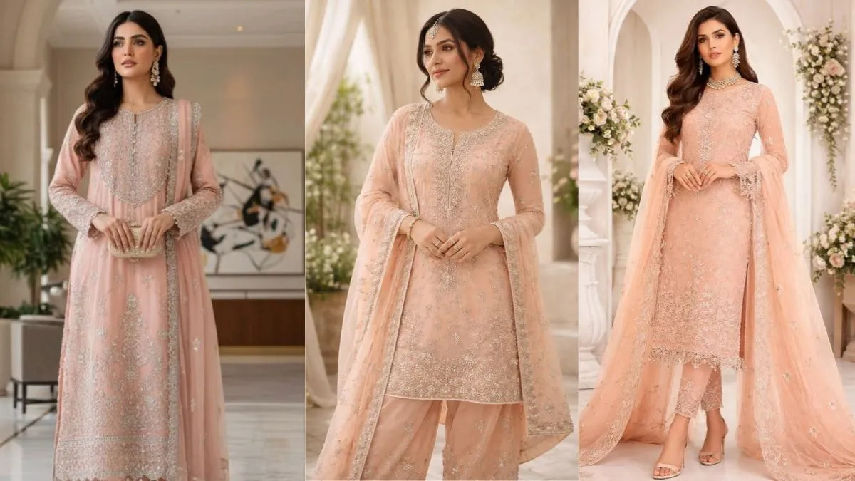 Pastel Peach Straight Suit